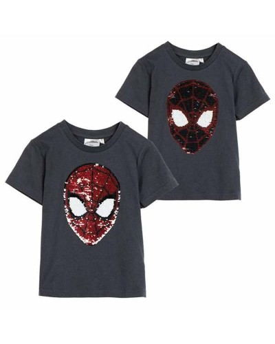 Spider-Man T-Shirt Kinder Dunkelgrau - Baumwolle Kurzarm - Marvel
