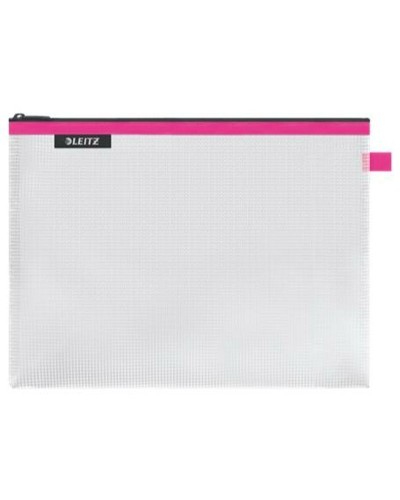 Leitz School Pencil Case Pink - Rigid Zip Organised Pen Holder
