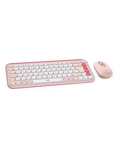 Logitech POP ICON - Wireless Keyboard and Mouse Pink QWERTY (Spanish)
