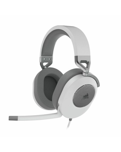 Corsair HS65 Surround Blanco: Auriculares Gaming con Micrófono, Audio Inmersivo
