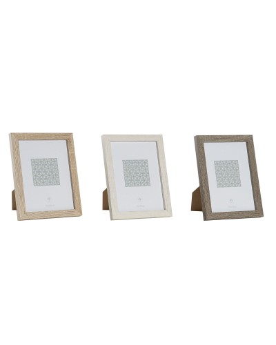 Fotoram DKD Home Decor Naturell Beige Trä Mörkbrun Boho (18 x 2 x 23 cm) (3 antal)