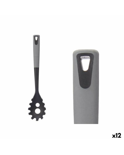 Kinvara Pastalöffel Schwarz Grau (7 x 34 x 4 cm) - Ideal zum Portionieren und Servieren von Spaghetti
