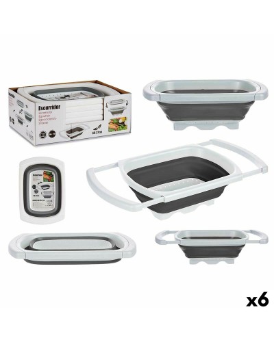 Colino Kinvara - Set da 6 | Grigio Bianco | Polipropilene e TPR | 60 x 26 x 12 cm e 39,5 x 4,5 x 26 cm | Spremiagrumi, Filtrazione