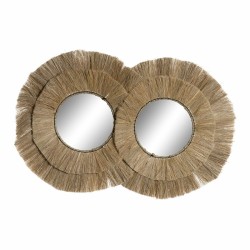 Väggspegel DKD Home Decor Glas Jute (117 x 6 x 77 cm)