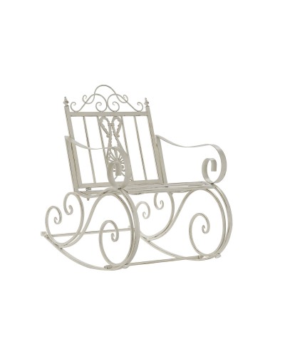 Gungstol DKD Home Decor Metall Aluminium Vit (63 x 89 x 92 cm)