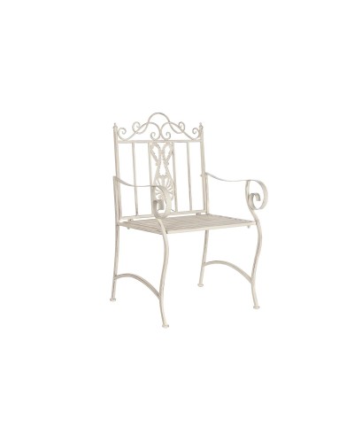 Sedia da Giardino DKD Home Decor in Metallo Bianco - 63,5 x 52 x 98 cm, Moderna e Durevole