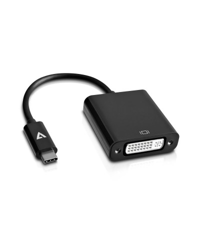 V7 USB-C-zu-DVI-Adapter Schwarz – Hochauflösendes Video – Einfache Verbindung
