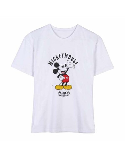 T-shirt Femme Mickey Mouse Blanche - Coton Manches Courtes - Disney
