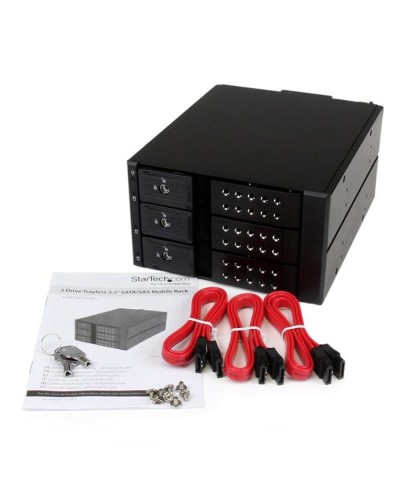 Startech HSB3SATSASBA Rack 3.5" HDD/SSD - Carcasa Extraíble SATA/SAS - Negro
