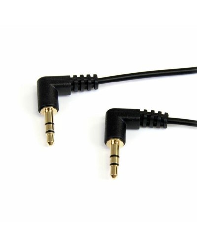 Startech Câble Audio Jack 3.5mm Coude - 0.9m Noir - Idéal pour Voiture et Casque
