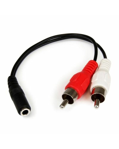 Startech 3.5mm to 2 RCA Audio Cable - Black - 15cm - Hi-Fi
