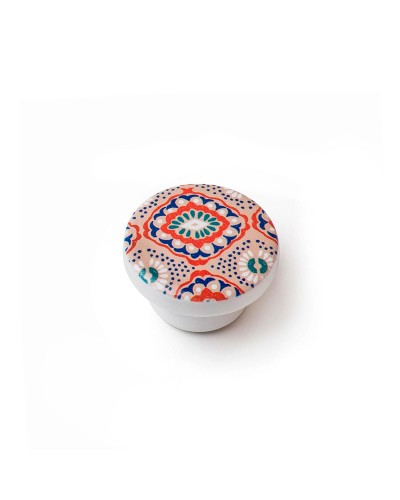 Bouton de meuble Pomo Rei e292 en Bois de Hêtre, Illustré, Ø 40 mm x 22 mm (Lot de 2)
