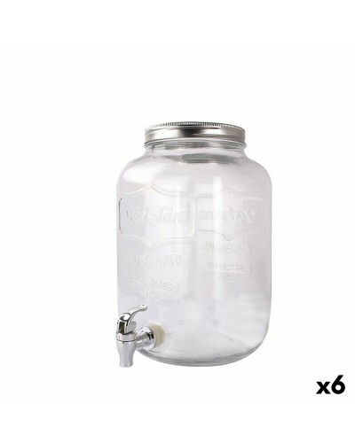 Glass Water Jug 4L La Mediterránea with Tap (6-Pack)
