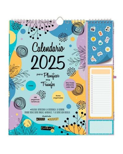 Calendario de pared Finocam TALKUAL Multicolor Papel 2025 21,5 x 32,5 cm