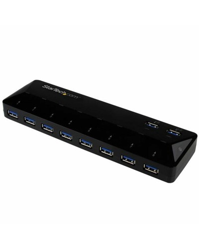 Startech Hub USB 3.0 10 Ports - Noir - Alimenté pour PC et Ordinateur Portable
