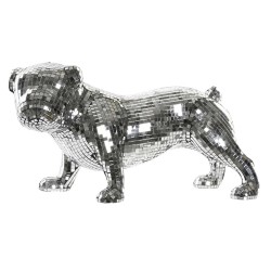 Koristehahmo DKD Home Decor Englantilainen Hopeinen Bulldog Hartsi Moderni (45,5 x 21,5 x 25 cm)