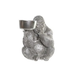Gorilla-Statue in Silber DKD Home Decor: Ein Hauch von Eleganz für jedes Ambiente.
