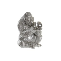 Gorilla Decorativo Coloniale Argentato DKD Home Decor, 38,5 x 33 x 43,5 cm