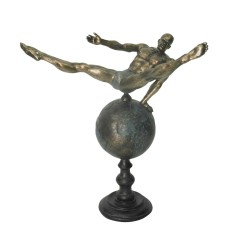 Prydnadsfigur DKD Home Decor Värld Gyllene Harts Gymnast Modern (29 x 16 x 33 cm)
