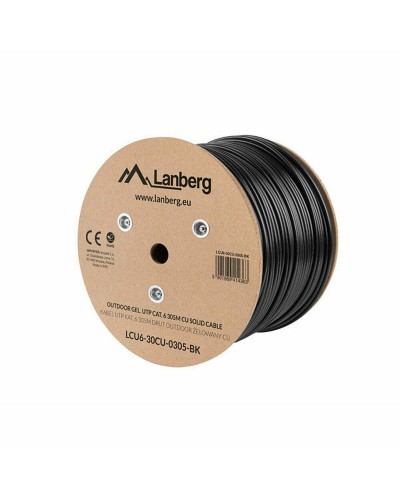 Câble Réseau CAT6 Lanberg Rigide UTP Noir 305m - Idéal Installation Fixe
