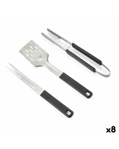 Set Utensili Barbecue Algon 3 Pezzi: Spatola, Forchettone, Pinze