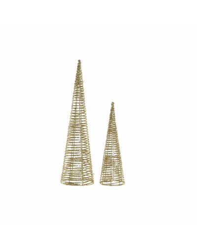 Kerstversiering DKD Home Decor Rotan (2 pcs) (12 x 12 x 40 cm) (16 x 16 x 60 cm)