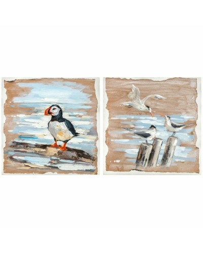 DKD Home Decor Mediterranean Birds Picture: Set of 2, 45 x 2.7 x 45 cm
