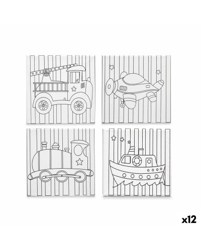 Wooden and Fabric Canvas, 12 Pieces High Quality
