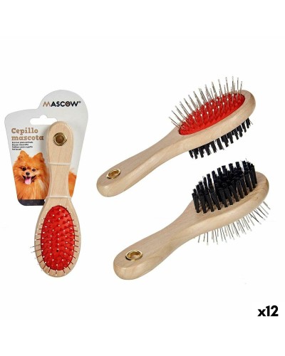 Spazzola per Cani Mascow | Rimuove i Nodi | Manico Ergonomico | 9 x 5 x 21 cm (Confezione da 12)