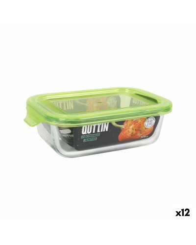 Quttin Lunchbox Rechteckig Grün 375 ml, 17x11x5cm - 12er Pack
