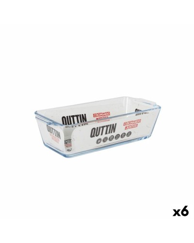 Fuente para Horno Rectangular de Vidrio Quttin de 825ml - Transparente y Resistente - Perfecta para Horno y Microondas
