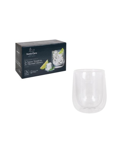 Bicchieri Inde Santa Clara in Vetro Borosilicato da 250 ml, Set da 2
