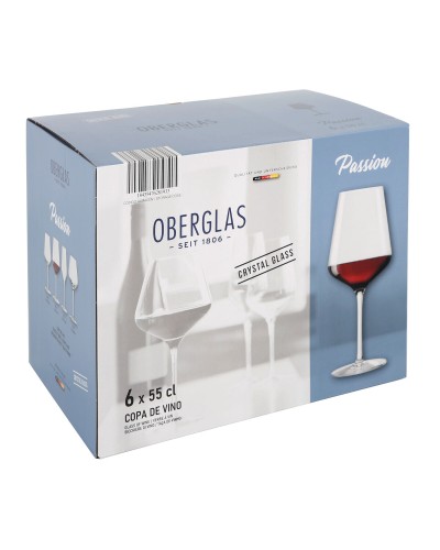 Indel Passion - Set di 6 Calici da Vino, 550 ml, Trasparenti