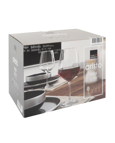 Juego de 6 Copas de Vino Inde Aristo, Capacidad 650 ml
