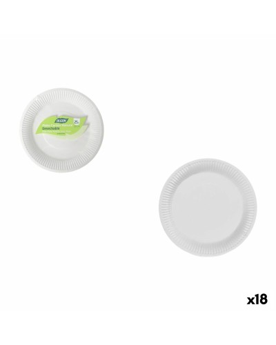 Assiettes plates en céramique Inde de 20 cm, lot de 25 pièces pour 6 personnes.
