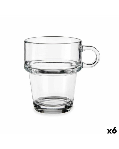 Vivalto Clear Glass Cups 270ml for Coffee and Tea (Set of 6)
