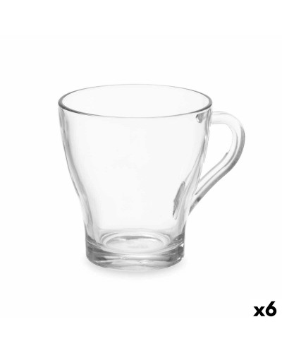 Vivalto 1 Taza Transparente de Vidrio para Café y Té, 280 ml (Paquete de 6)
