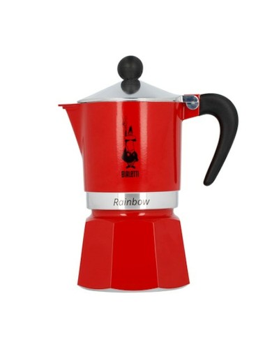 Bialetti Rainbow Cafetière Italienne 6 Tasses - Rouge Aluminium pour Espresso

