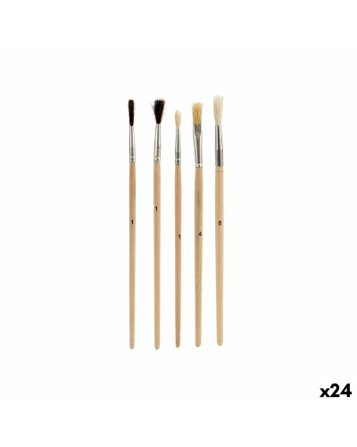 Pinceaux Pincello AR1607028 Marron Gris, Set 24pcs Bois Métal Peinture
