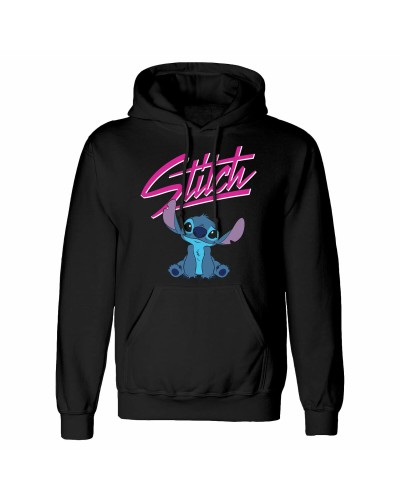 Unisex huppari Stitch Script Musta