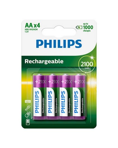 Ladattavat paristot Philips R6B4A210/10 1,2 V