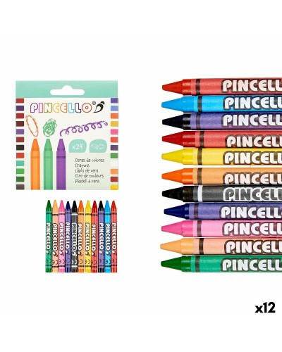 Pincello Crayons de Cire 12 Unités - Pastels à la Cire pour Enfants
