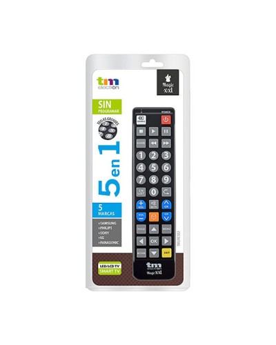 TM Electron Universalfernbedienung für SAMSUNG, LG, Sony, Philips, Panasonic - Schwarz
