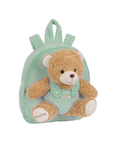 Zaino per Bambini Safta Orsetto di Peluche Turchese 23 x 27 x 7,5 cm