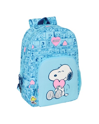 Zaino Scuola Snoopy Love Azzurro - 30x46x14 cm - Bambina
