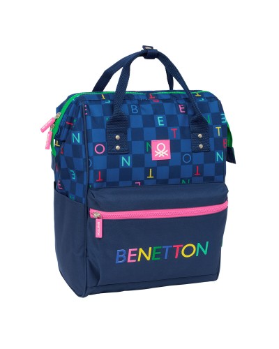 Benetton Schulrucksack Marineblau - 27x40x19 cm - Unisex Rucksack
