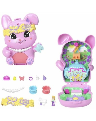 Polly Pocket Tea Time Rabbit Box - Miniature Playset with Surprises
