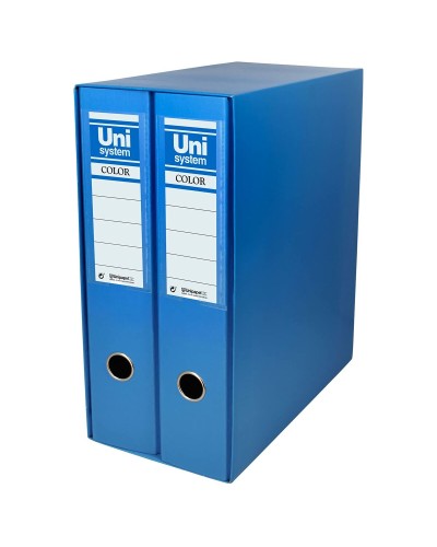 Unipapel A4 Hebelordner Blau - 2 Stück - Rücken 7,5 cm - Büroarchiv
