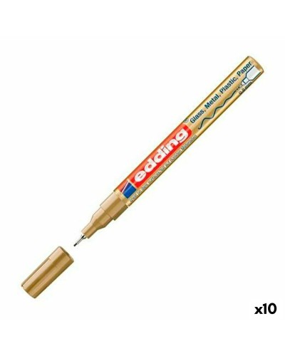 Edding 780 Permanent Marker Gold Fine Point 0.8mm - Set of 10 Units
