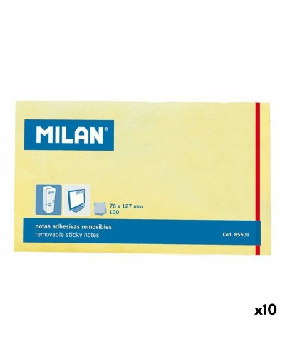 Milan Note Adesive Gialle - 10 Blocchetti - Promemoria Ufficio/Scuola
